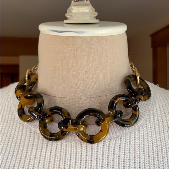 J. Crew Tortoise Shell Enamel Loop Necklace - Picture 12 of 12